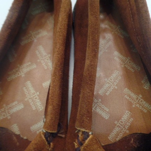 Minnetonka Women's Leather Moccasin Sz 8 W Beading - Picture 9 of 14